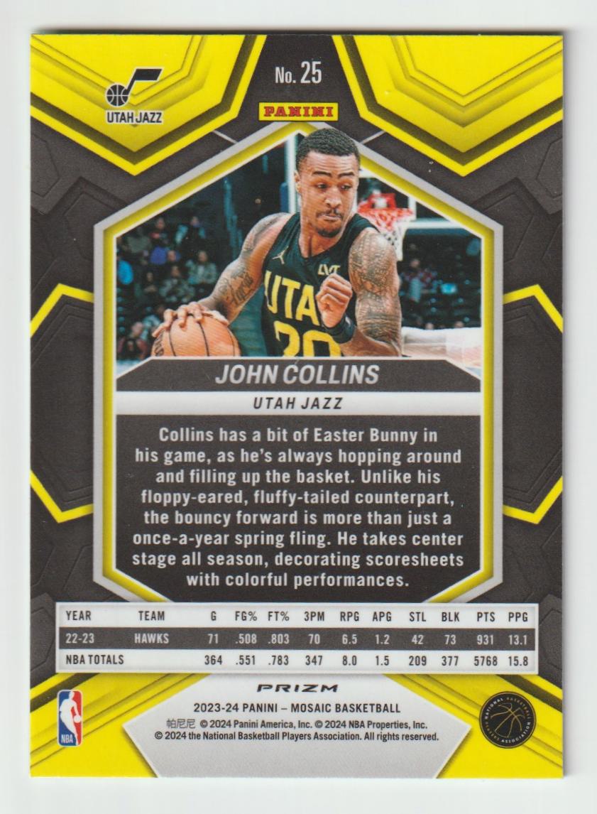 025 John Collins, Utah Jazz Green Ice