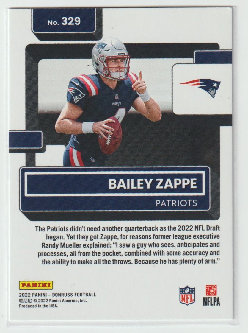 329 Bailey Zappe New England Patriots