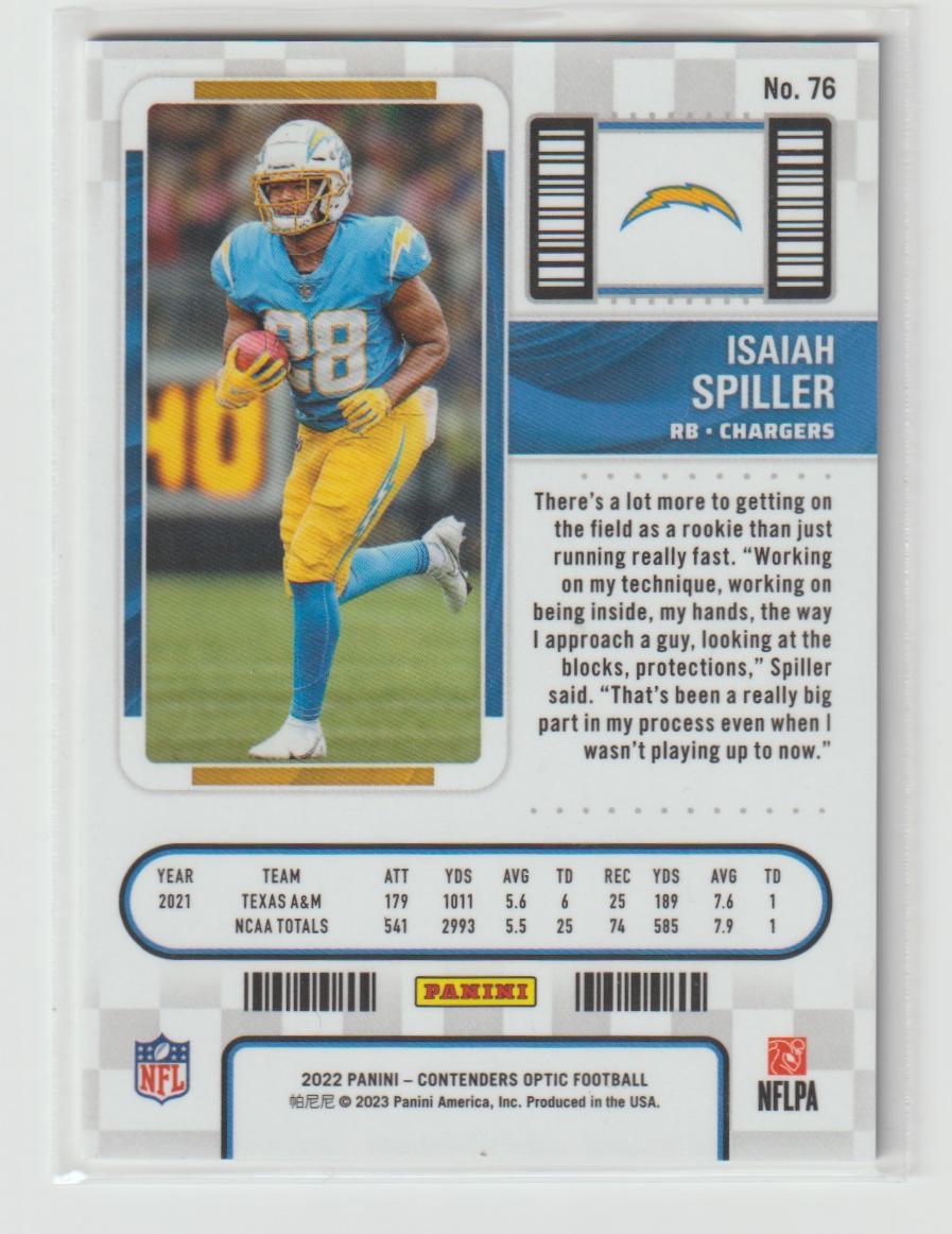 076 Isaiah Spiller LA Chargers