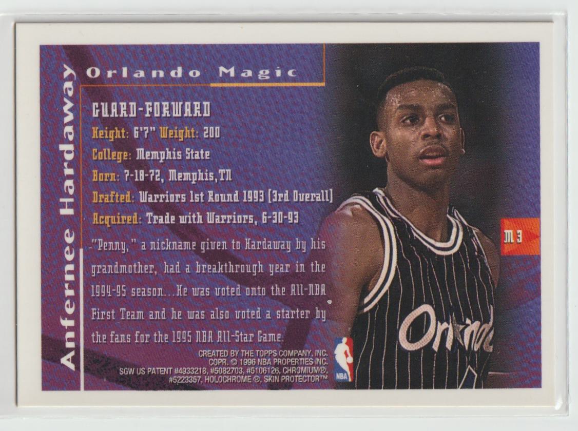 Mystery M3 Anfernee Hardaway Orlando Magic Borderless Refractor