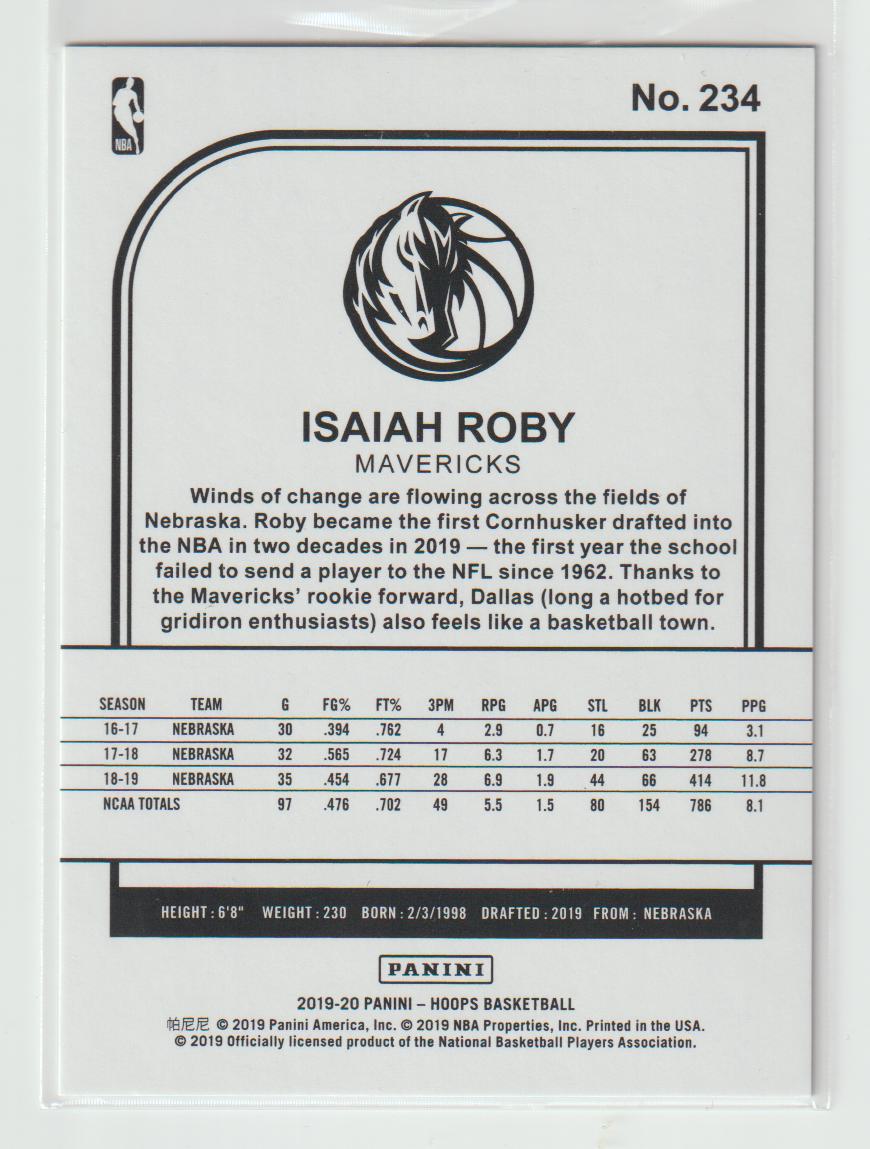 234 Isaiah Roby - Dallas Mavericks Artist Proof 18/25