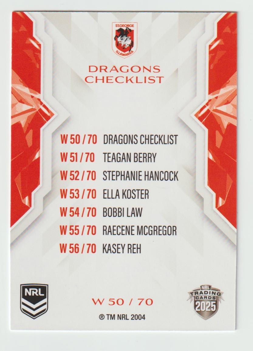W 050 DRAGONS CHECKLIST