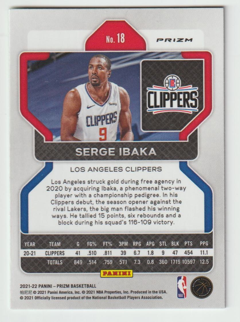 018 Serge Ibaka - Los Angeles Clippers Green Prizm