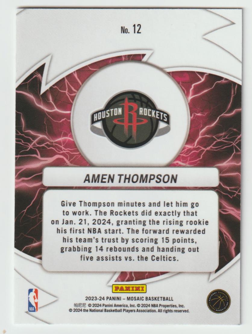 Thunder Road 012 Amen Thompson, Houston Rockets