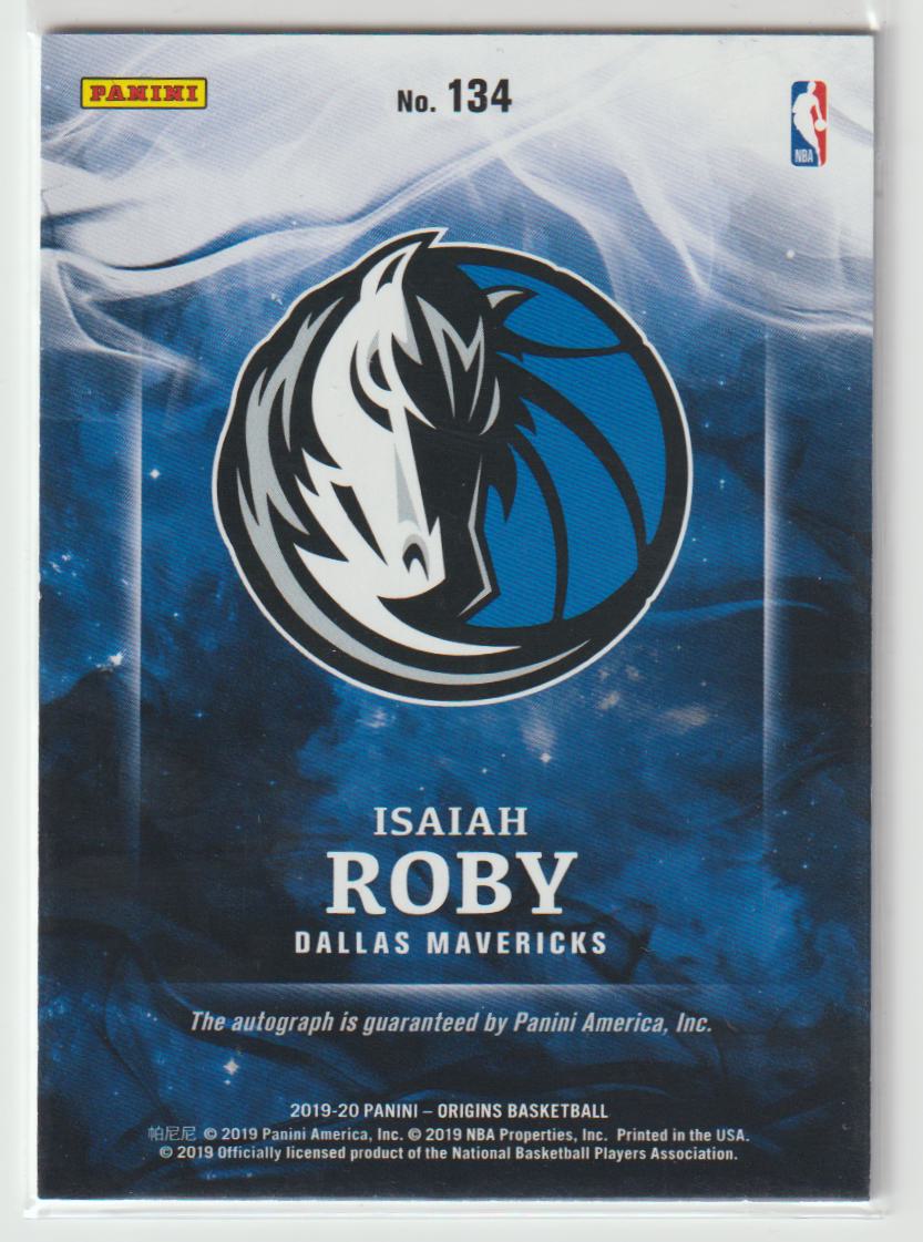 Rookie Autographs 134 Isaiah Roby - Dallas Mavericks
