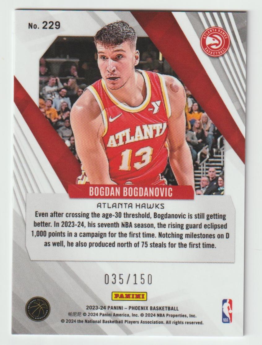 229 Bogdan Bogdanovic, Atlanta Hawks White Laser