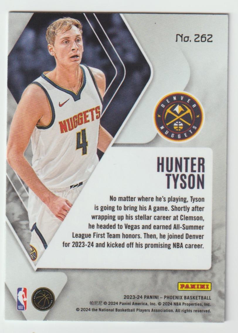 262 Hunter Tyson, Denver Nuggets Teal Laser