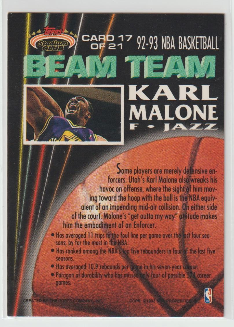 Beam Team 17 Karl Malone Utah Jazz