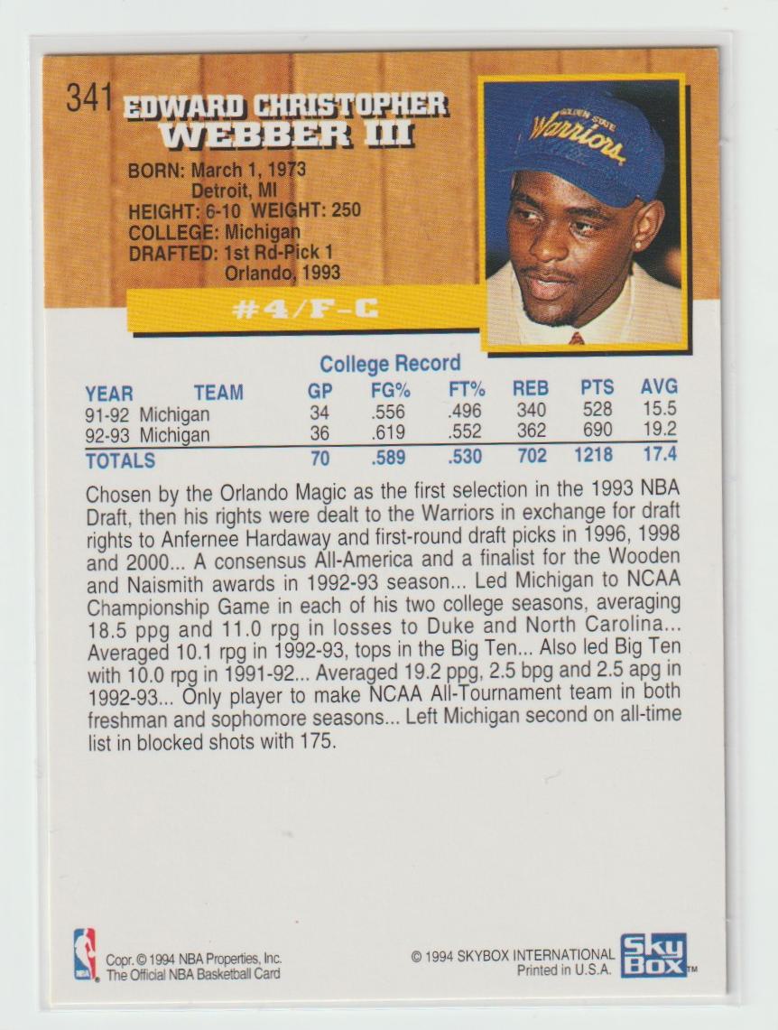 341 Chris Webber Golden State Warriors