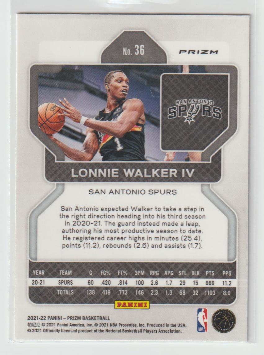 036 Lonnie Walker IV - San Antonio Spurs Ice Prizm