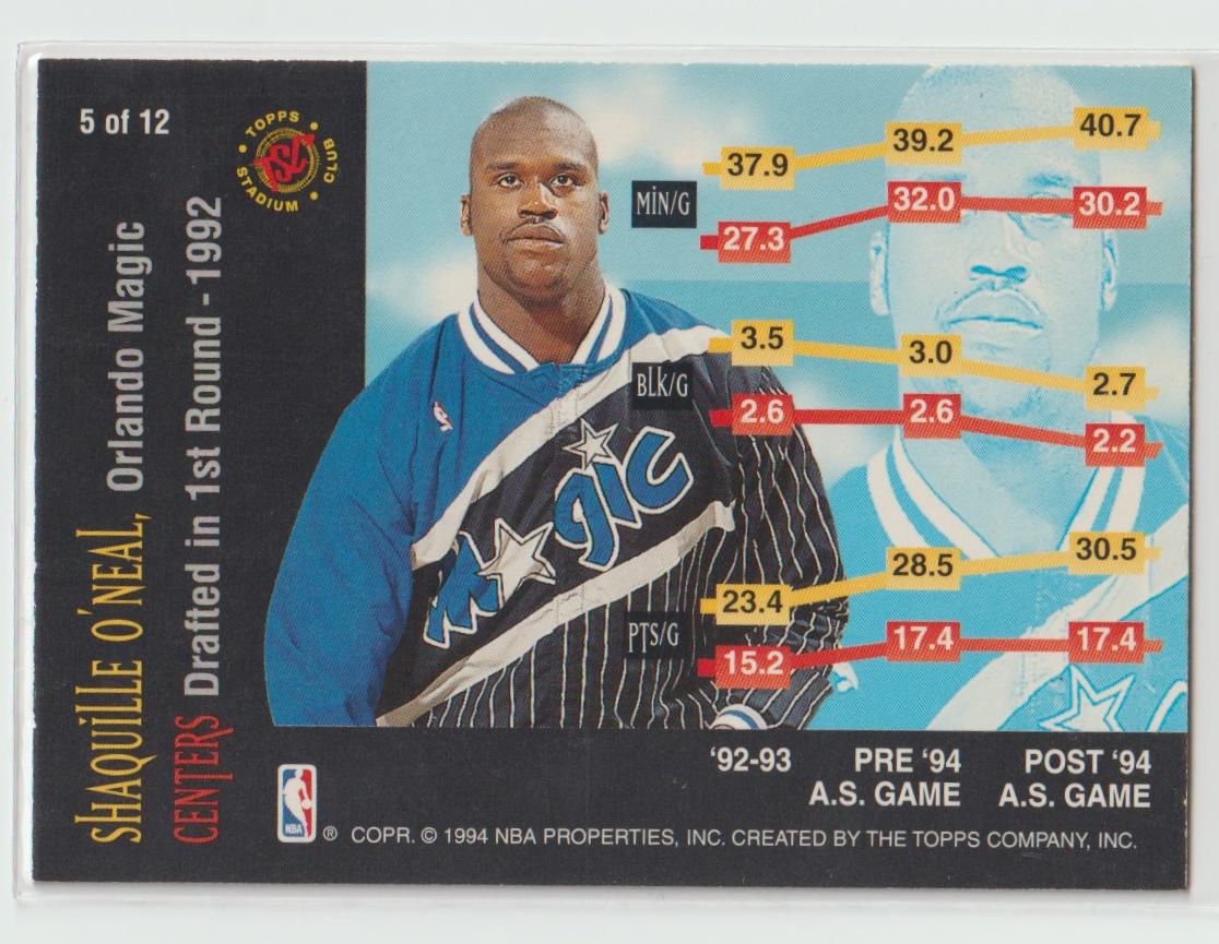 Rising Stars 5 Shaquille O'Neal Orlando Magic