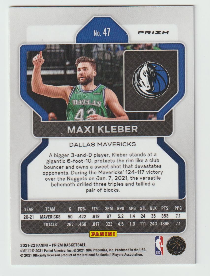 047 Maxi Kleber - Dallas Mavericks Green Prizm