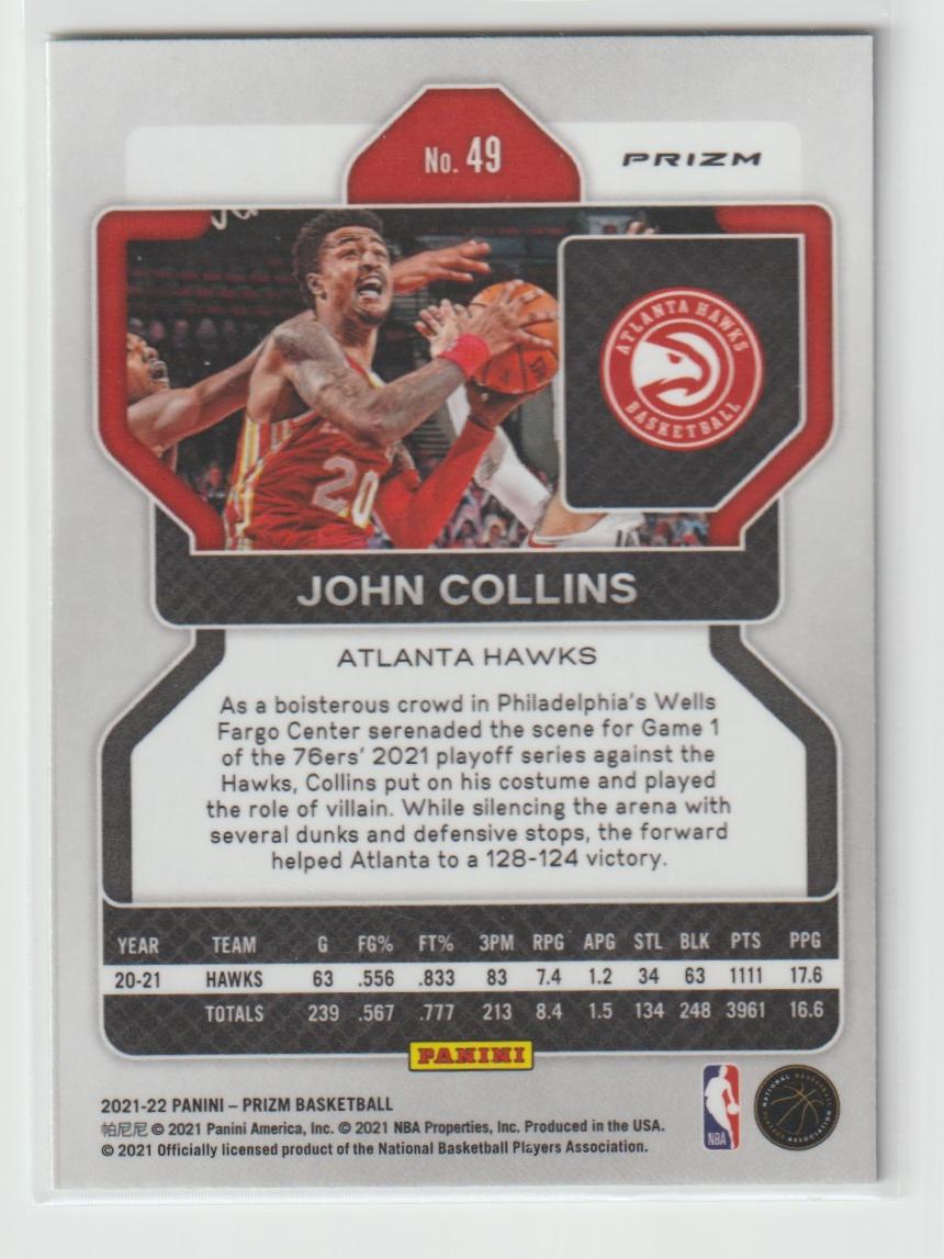 049 John Collins - Atlanta Hawks Green Prizm