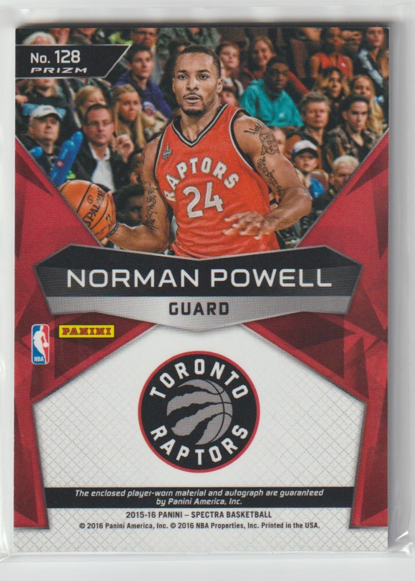 128 Norman Powell Toronto Raptors Rookie Jersey Autograph