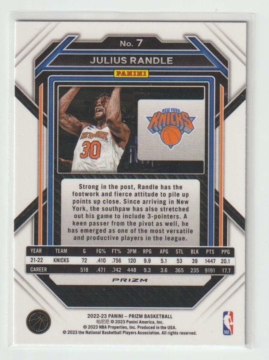 007 Julius Randle New York Knicks Green Prizm