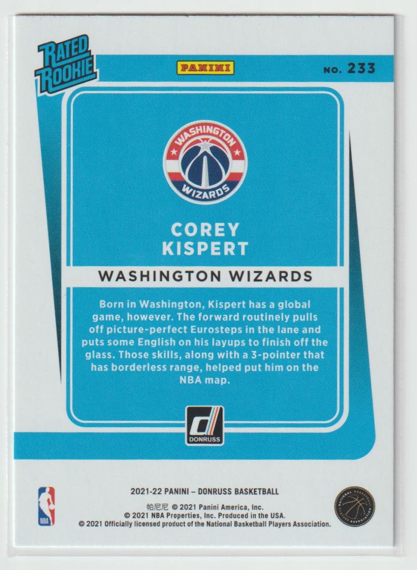 233 Corey Kispert - Washington Wizards