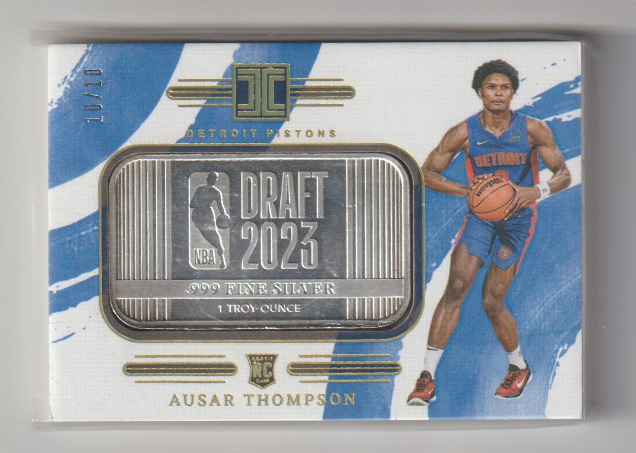 Silver Draft Logo 002 Ausar Thompson, Detroit Pistons 10/10 Holo Gold