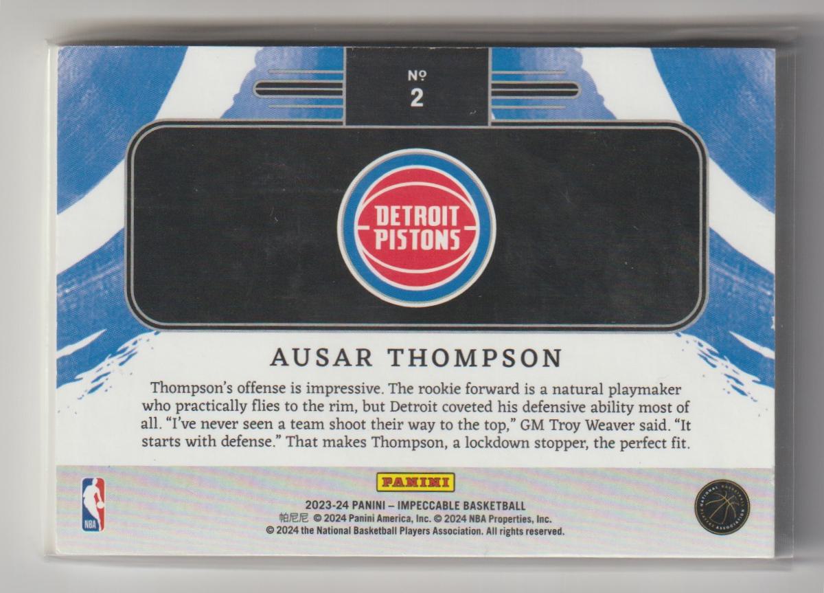 Silver Draft Logo 002 Ausar Thompson, Detroit Pistons 10/10 Holo Gold