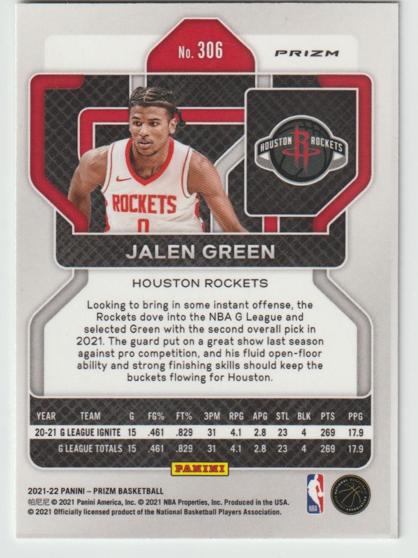 306 Jalen Green Houston Rockets Green Prizm