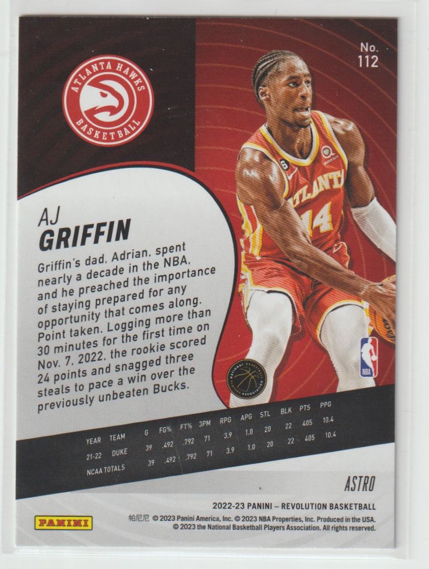 112 AJ Griffin - Atlanta Hawks Astro