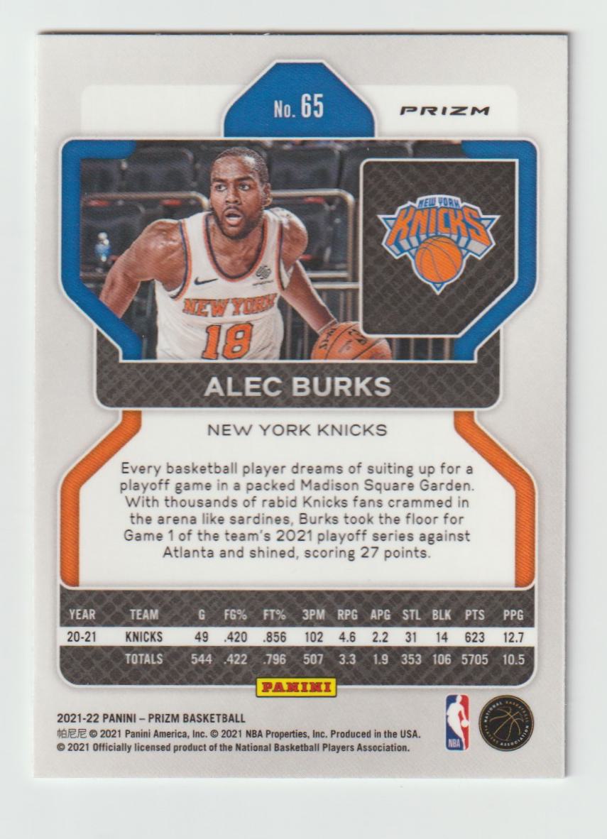 065 Alec Burks - New York Knicks Ice Prizm