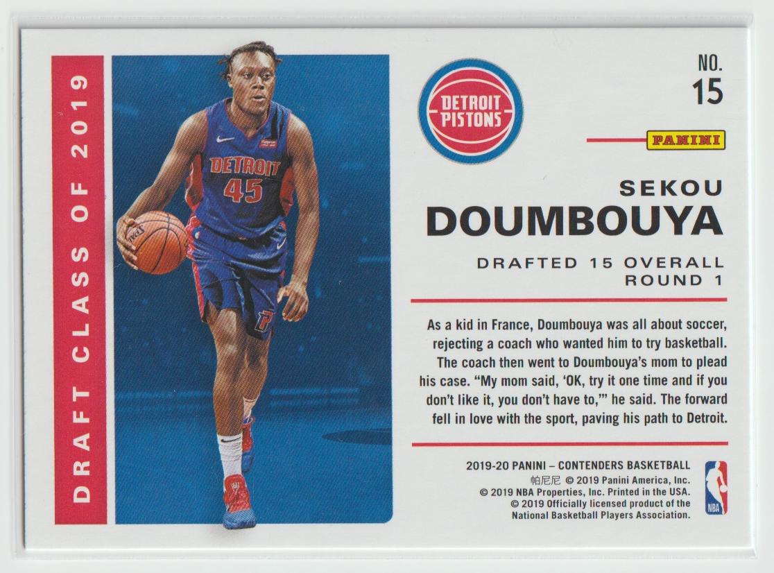 2019 Draft Class 15 Sekou Doumbouya Detroit Pistons