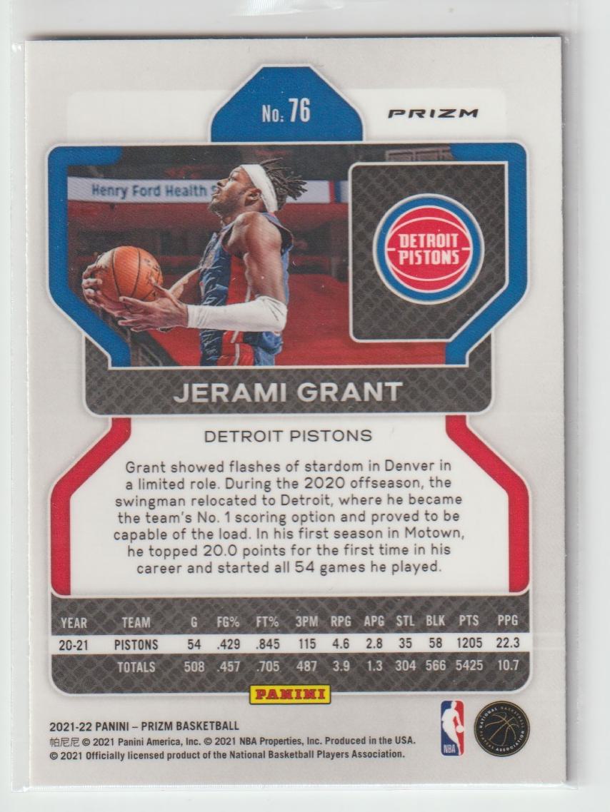 076 Jerami Grant - Detroit Pistons Purple Wave Prizm