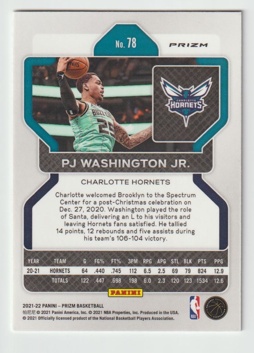 078 PJ Washington Jr. - Charlotte Hornets Ice Prizm
