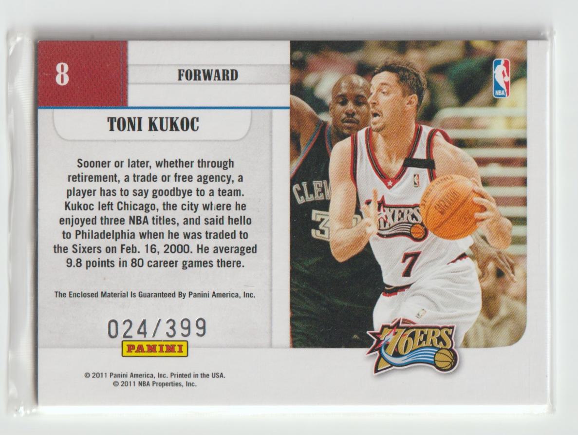 Throwback Threads 8 Toni Kukoc Philadelphia 76ers 24/399