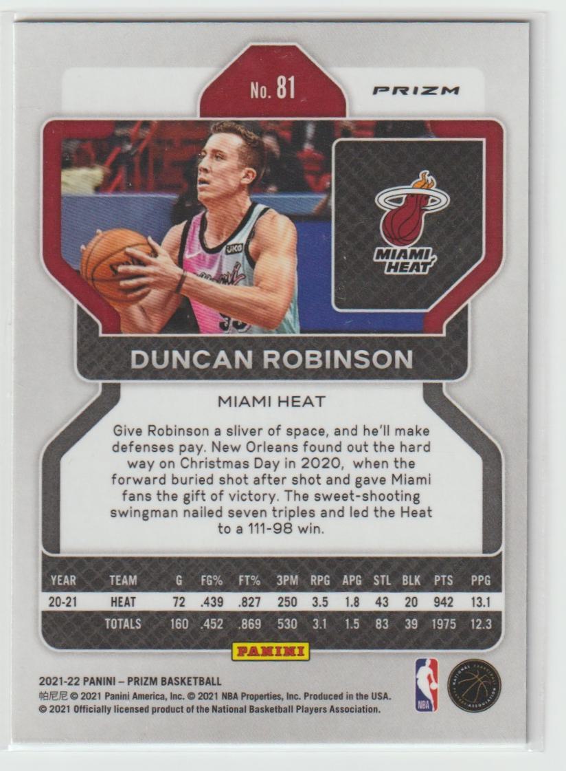 081 Duncan Robinson - Miami Heat Green Prizm