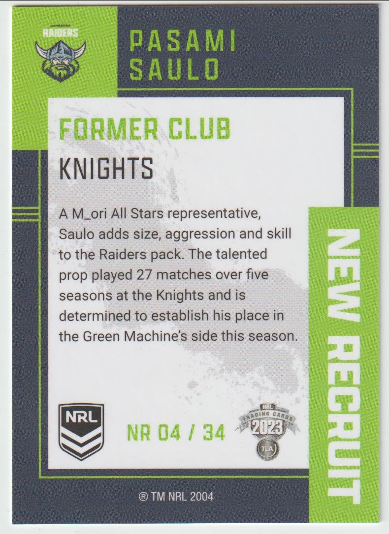 NR 04 / 34 RAIDERS PASAMI SAULO
