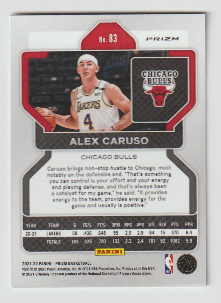083 Alex Caruso - Chicago Bulls Silver Prizm
