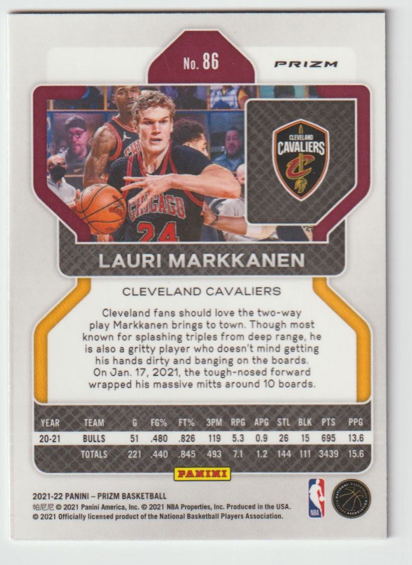 086 Lauri Markkanen - Cleveland Cavaliers Purple Wave Prizm