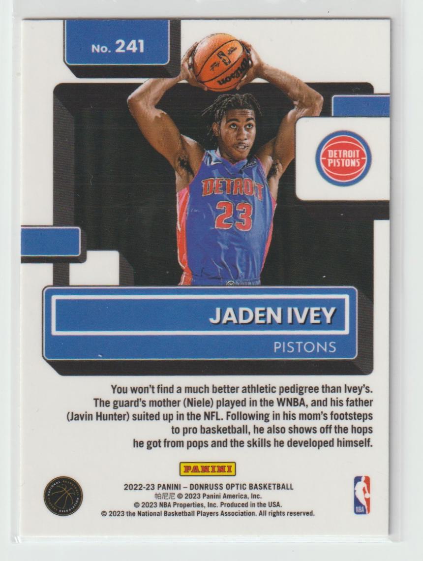 241 Jaden Ivey Detriot Pistons