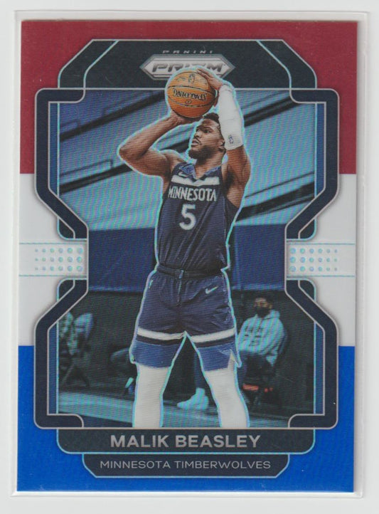 098 Malik Beasley - Minnesota Timberwolves Red White Blue Prizm