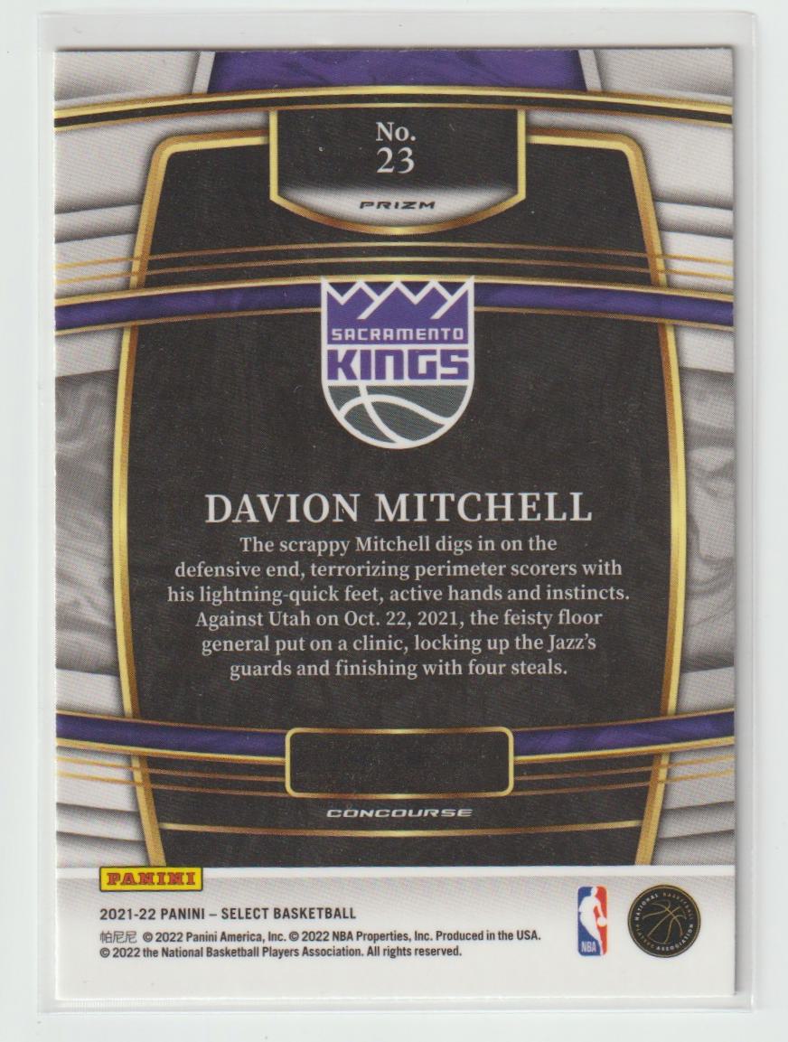 023 Davion Mitchell - Sacramento Kings Green White Purple