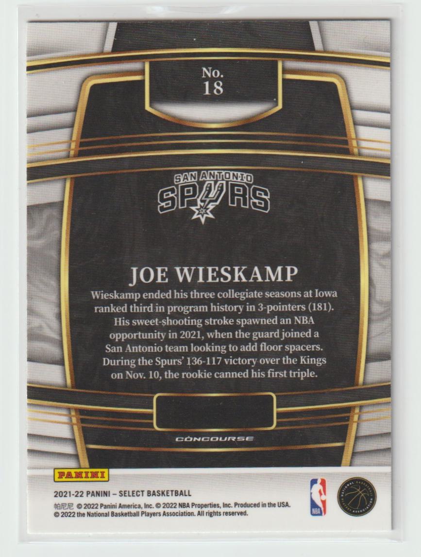 018 Joe Wieskamp - San Antonio Spurs Retail Blue