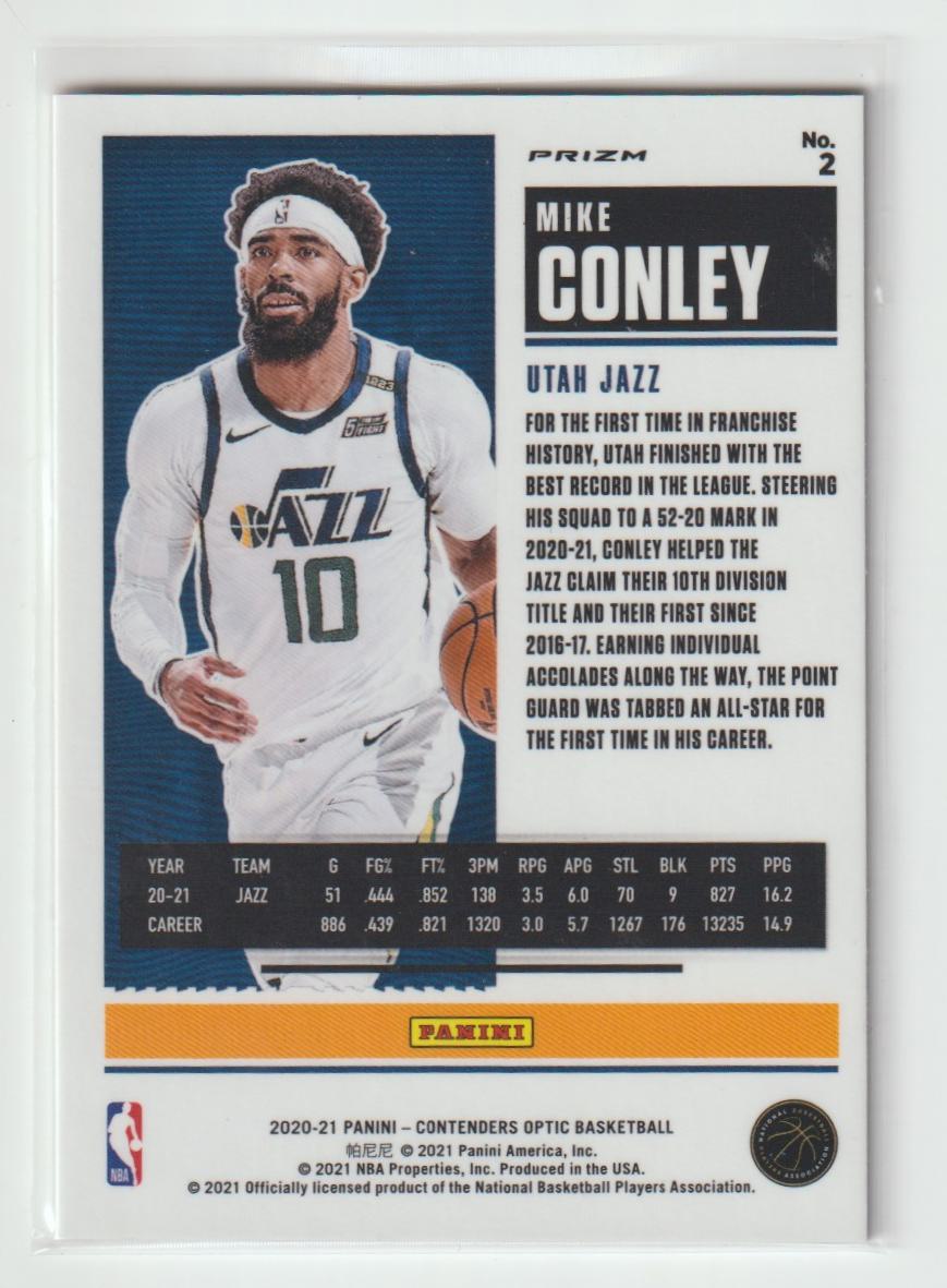 002 Mike Conley Utah Jazz Red Wave Prizm