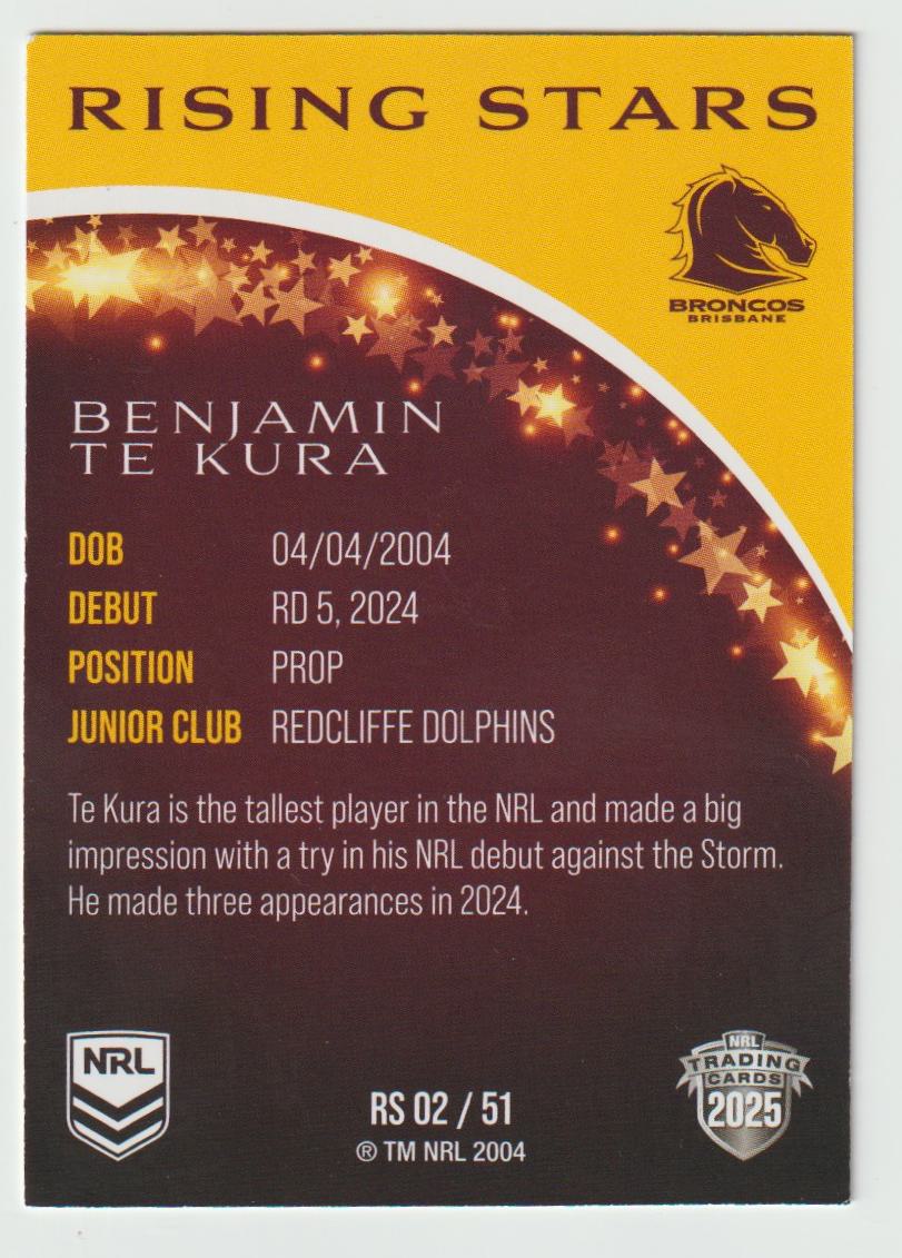 Rising Stars RS 002 BRONCOS BENJAMIN TE KURA