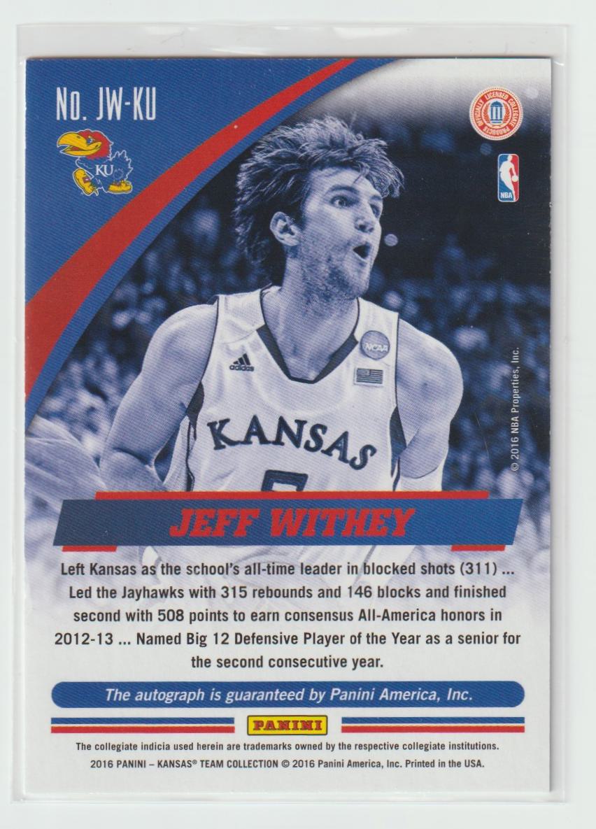 JW-KU Jeff Withey Kansas University Silver 66/89
