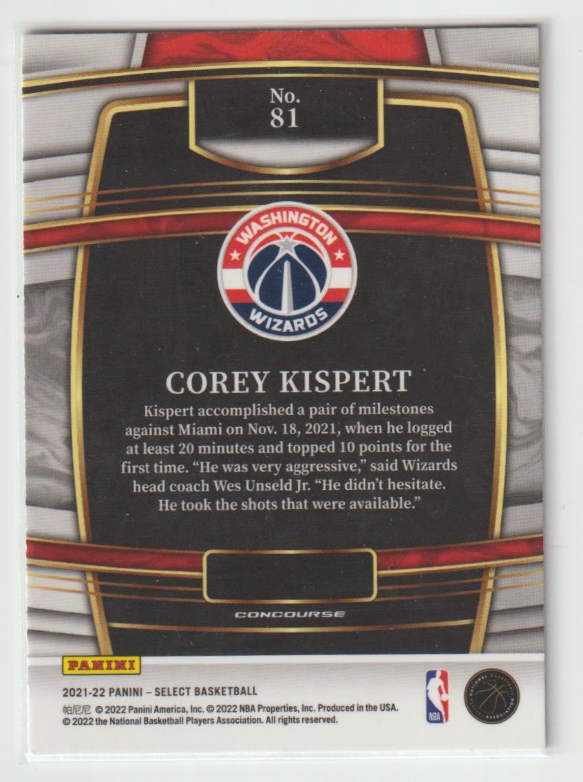 081 Corey Kispert - Washington Wizards Retail Blue
