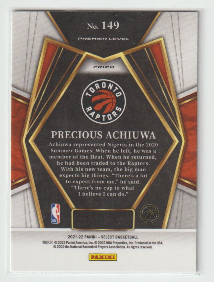 149 Precious Achiuwa - Toronto Raptors Blue Prizm