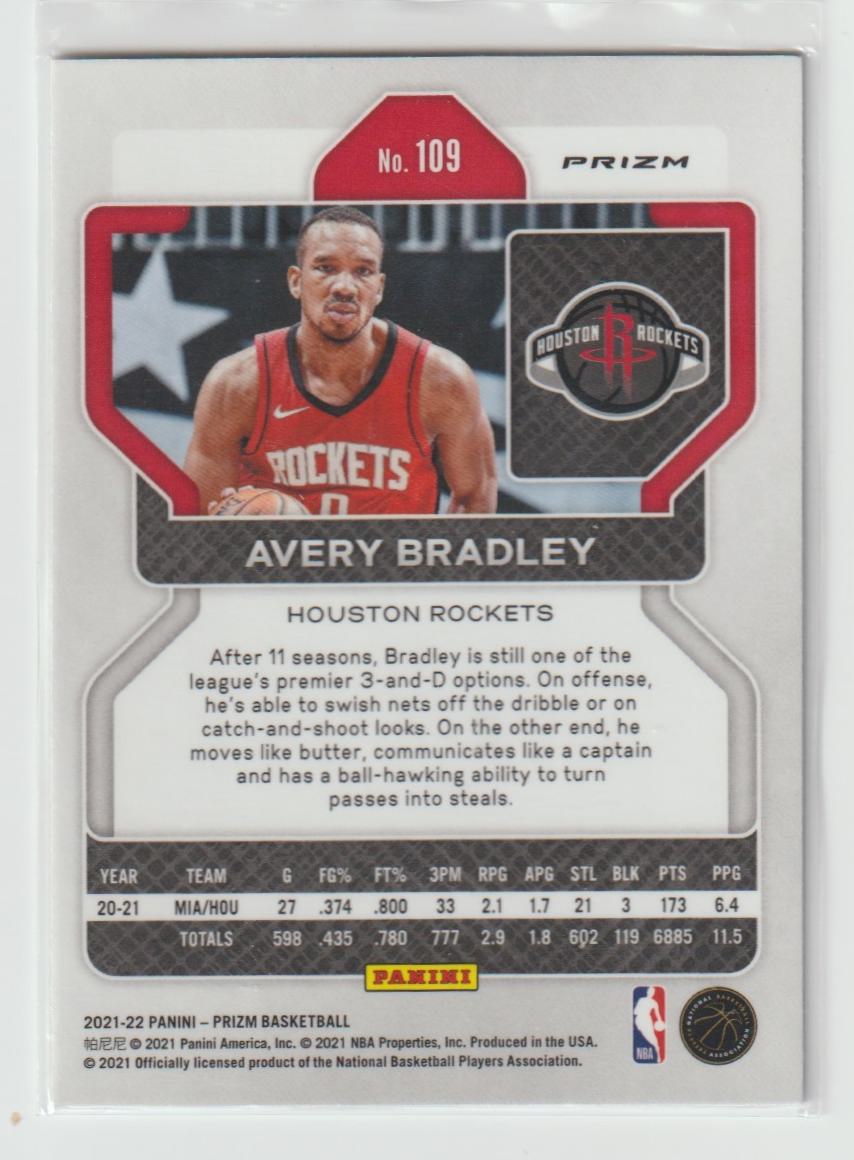 109 Avery Bradley - Houston Rockets Hyper Prizm