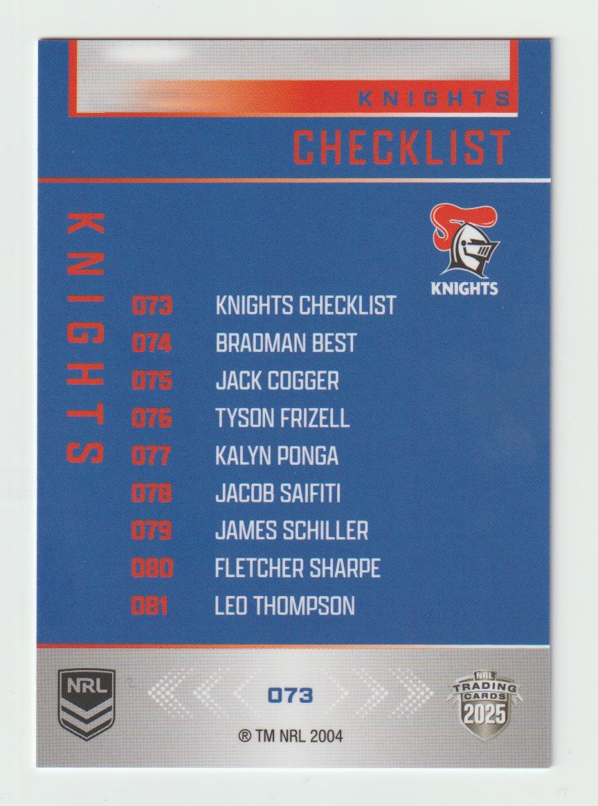 073 KNIGHTS CHECKLIST