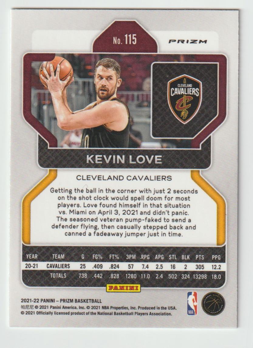 115 Kevin Love - Cleveland Cavaliers Green Prizm