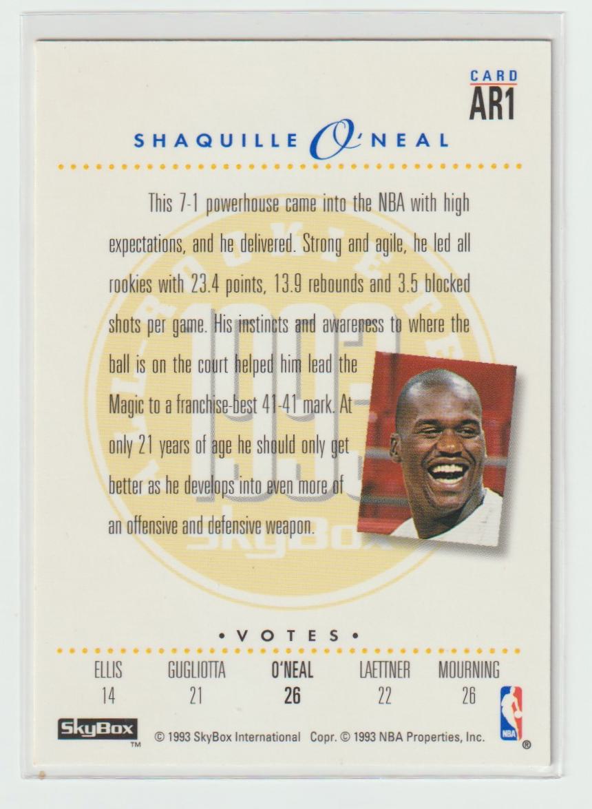 All Rookie Team AR1 Shaquille O'Neal Orlando Magic
