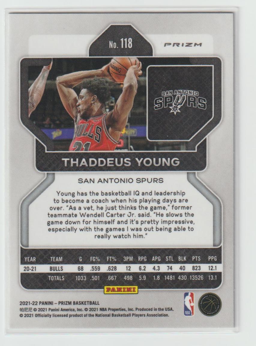 118 Thaddeus Young - San Antonio Spurs Green Prizm