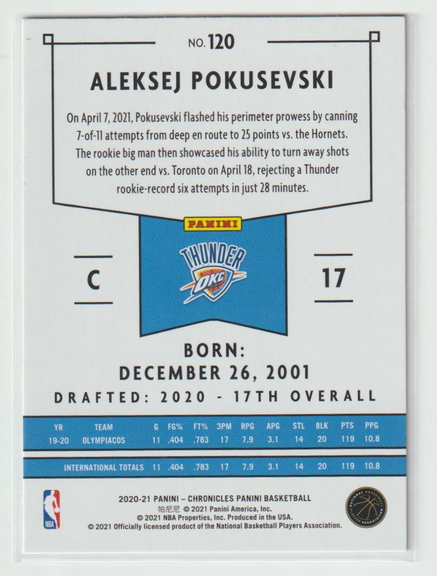 120 Aleksej Pokusevski - Oklahoma City Thunder