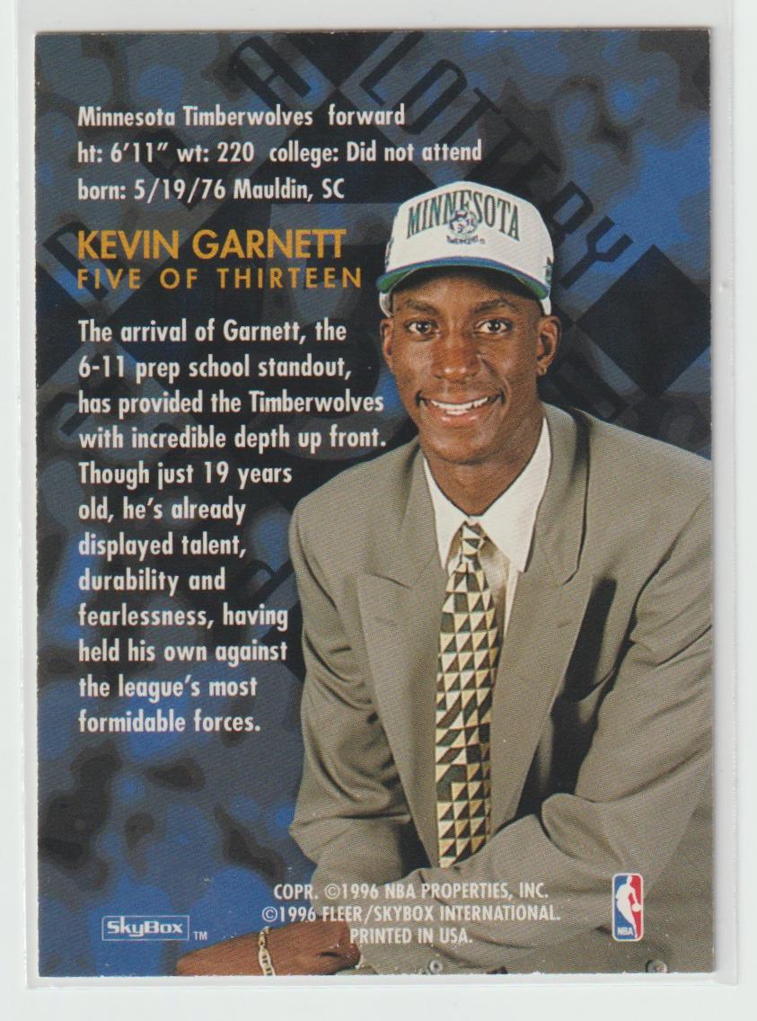 Lottery Picks 5 Kevin Garnett Minnesota Timberwolves