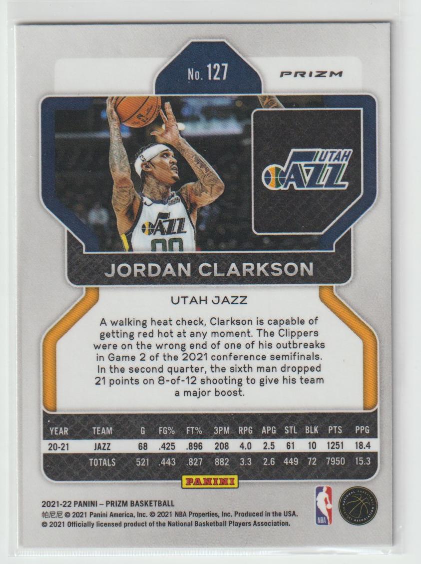 127 Jordan Clarkson - Utah Jazz Silver Prizm
